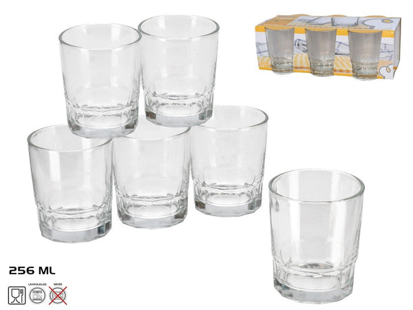 VASO AGUA X6 LISBON 256 ML - CRISTAL