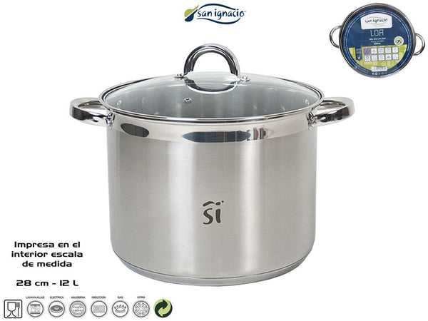 OLLA ALTA SAN IGNACIO 28CM 12L C/TAPA