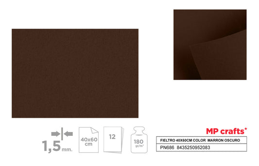 FIELTRO 40X60CM COLOR MARRON OSCURO MP