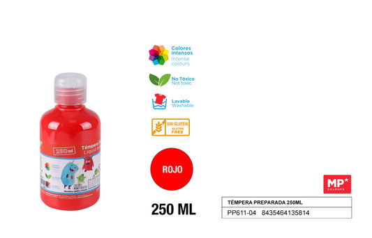 TEMPERA 250ML ROJO ARTIX