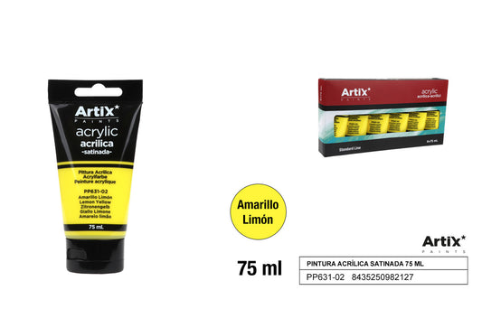 PINTURA  ACRILICA AMARILLO LIMON 75ML ARTIX