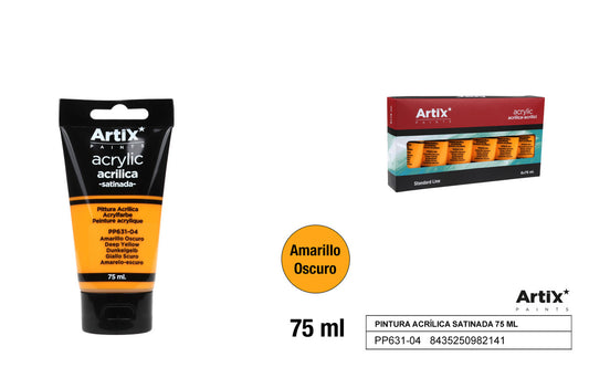 PINTURA ACRILICA AMARILLO OSCURO 75ML ARTIX