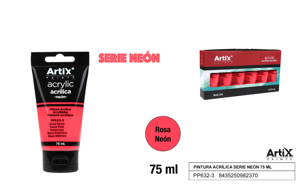 PINTURA ACRILICA ROSA NEON 75ML ARTIX