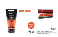 PINTURA ACRILICA NARANJA NEON 75ML ARTIX