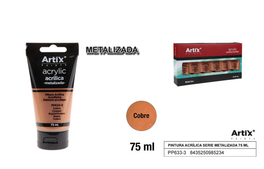 PINTURA ACRILICA TUBO 75ML COBRE METALIZADO ARTIX