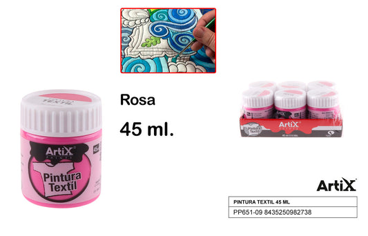 PINTURA TEXTIL ROSA 45 ML ARTIX