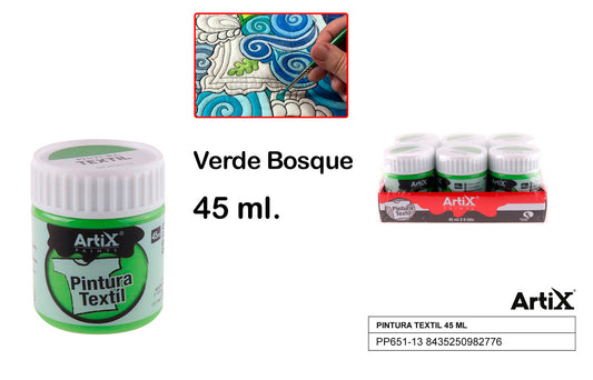 PINTURA TEXTIL VERDE BOSQUE 45 ML ARTIX