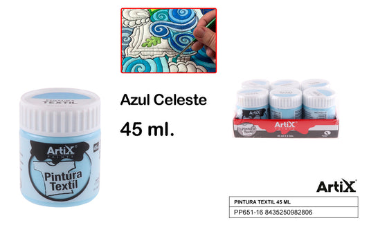 PINTURA TEXTIL AZUL CELESTE 45 ML ARTIX