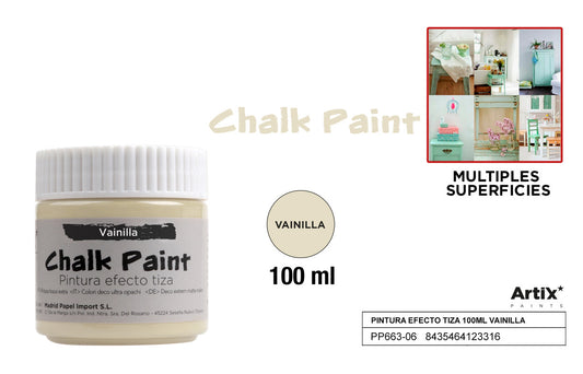 PINTURA EFECTO TIZA 100ML VAINILLA ARTIX