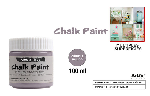 PINTURA EFECTO TIZA 100ML CIRUELA PALIDO ARTIX