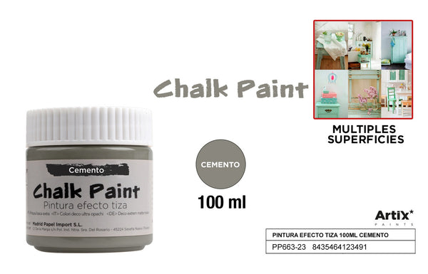 PINTURA EFECTO TIZA 100ML CEMENTO ARTIX