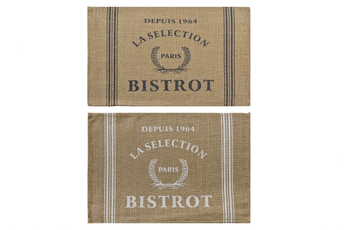 SALVAMANTEL JUTE 45X30 BISTROT GRIS