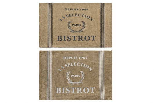 SALVAMANTEL JUTE 45X30 BISTROT GRIS