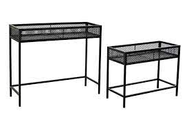 MACETERO SET 2 METAL 70X25X60 55X25X45 NEGRO