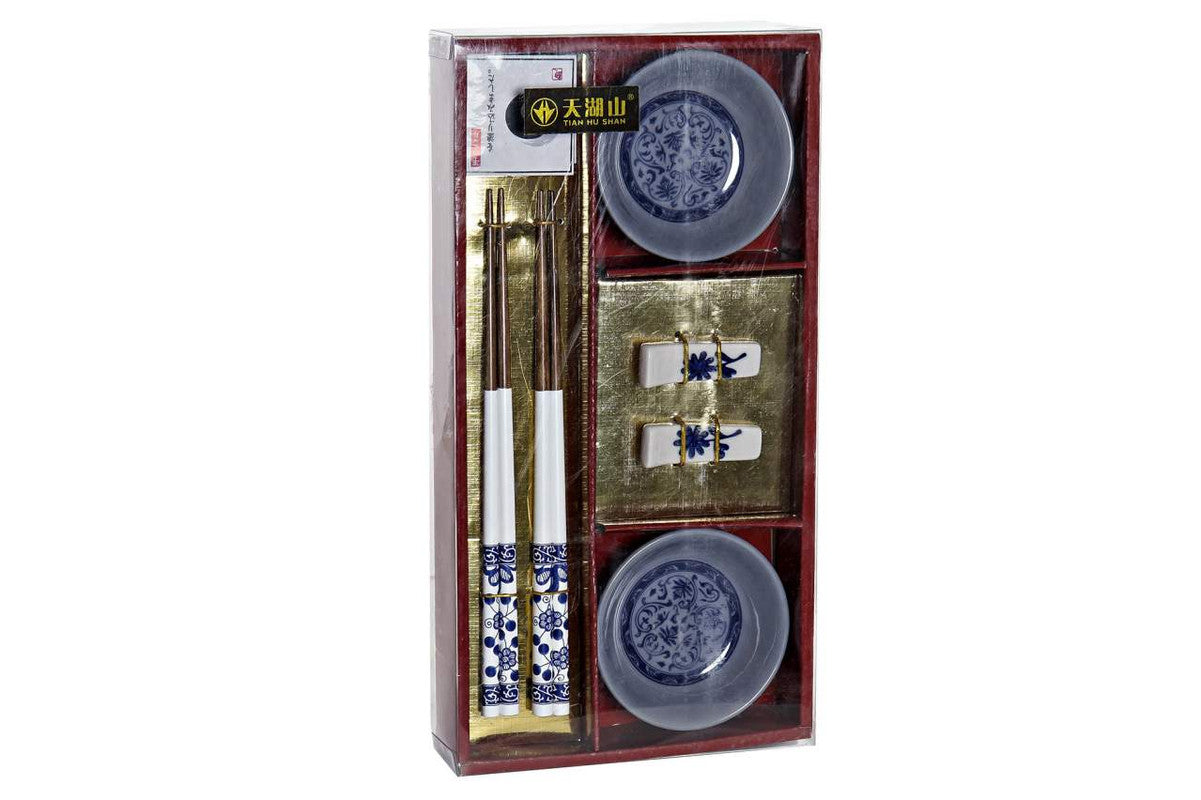 SUSHI SET 6 MADERA MELAMINA 31X16X4 AZUL